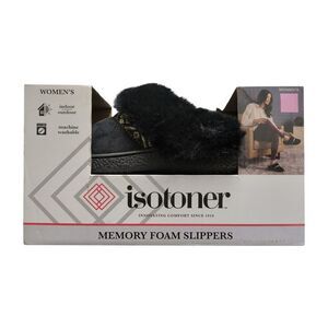 Isotoner Women's Memory Foam Classic Comfort Clog Slipper - Black